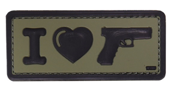 Σήμα PVC, I Love My Side Arm, 3D με Velcro (Πράσινο με Μαύρο) της 101INC VAN43894 trazeras|VAN43894