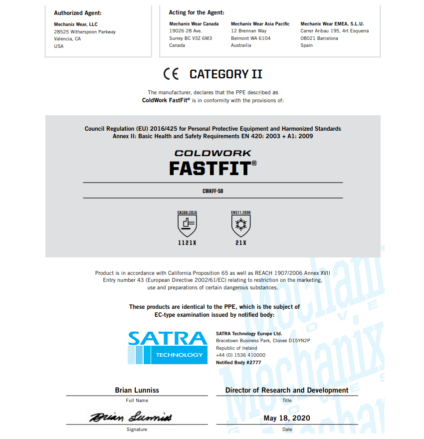 Γάντια ColdWork FastFit της Mechanix VAS51657 trazeras|VAS51657