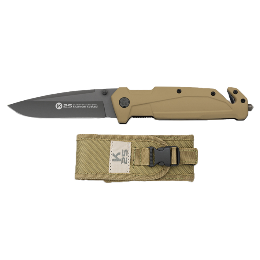 Σουγιάς Rubber Pocket Knife Titanium Coated 18487 της K25 VAS48598 trazeras|VAS48598