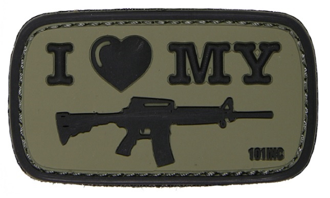 Σήμα PVC, I Love My M4, 3D με Velcro (Πράσινο με Μαύρο) της 101INC VAN43896 trazeras|VAN43896