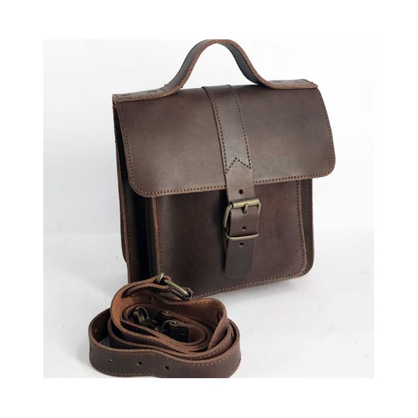 Δερμάτινη Τσάντα Unisex Mod.202 (Καφέ) της Kouros KOU47125 trazeras|KOU47125