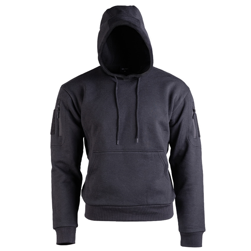 Μακρυμάνικη Μπλούζα Tactical Hoodie με Κουκούλα (Μαύρο) της Mil-Tec, STU58393 trazeras|STU58393