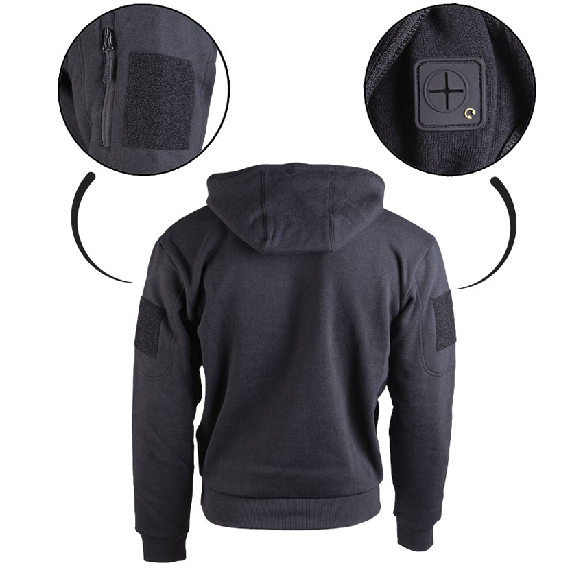 Μακρυμάνικη Μπλούζα Tactical Hoodie με Κουκούλα (Μαύρο) της Mil-Tec, STU58393 trazeras|STU58393
