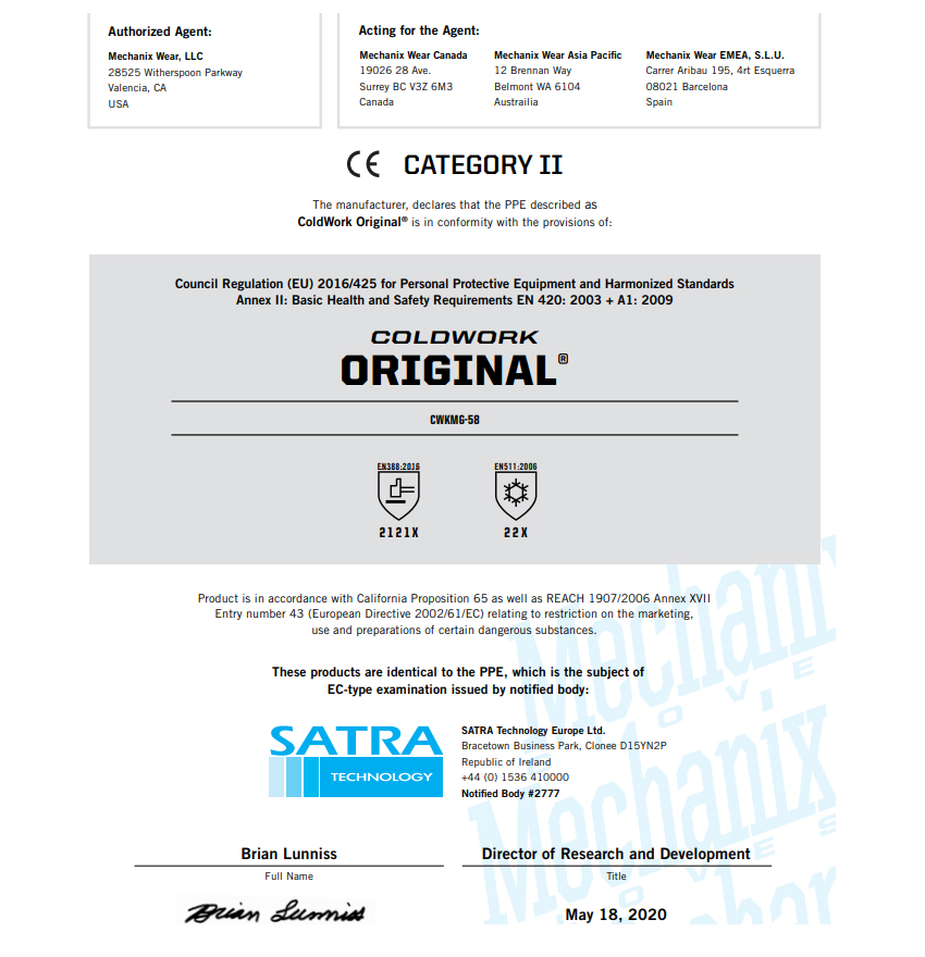 Γάντια ColdWork Original της Mechanix VAS51658 trazeras|VAS51658