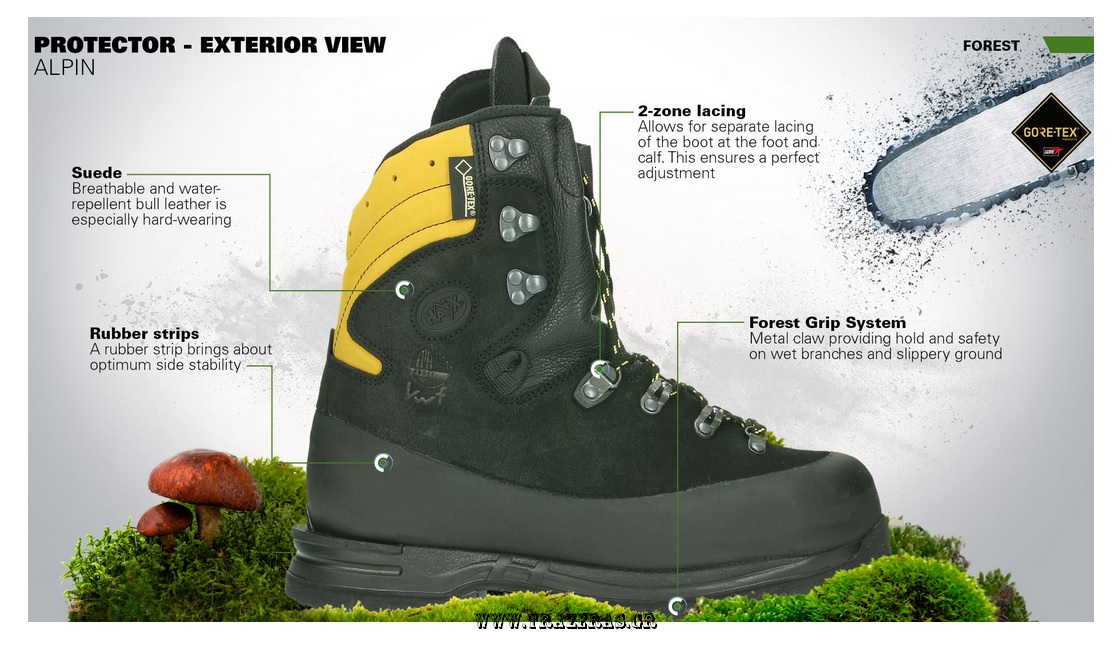 Μπότες Yλοτομίας Protector Alpin S2, High 8'' (Black/Yellow) της Haix HAI26977 trazeras|HAI26977