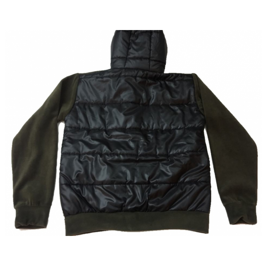 Ζακέτα Fleece με Καπιτονέ Πλάτη και Κουκούλα (Χακί) της Cotonlaine COT57529 trazeras|COT57529