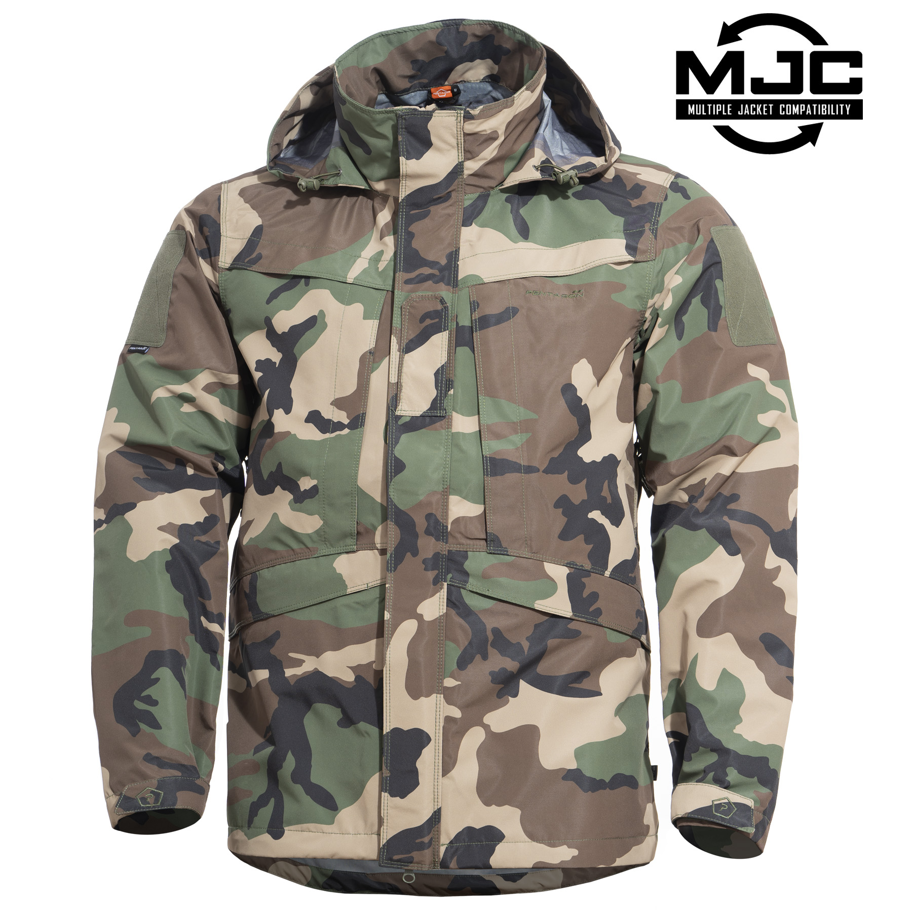 Αδιάβροχο Τζάκετ Hurricane Shell (Woodland Camo) της Pentagon PEN57368 trazeras|PEN57368