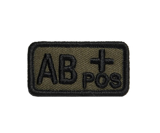 Υφασμάτινο Σήμα Ομάδα Αίματος AB+ με Velcro, Φαιοπράσινο της Van Os VAN35050 trazeras|VAN35050