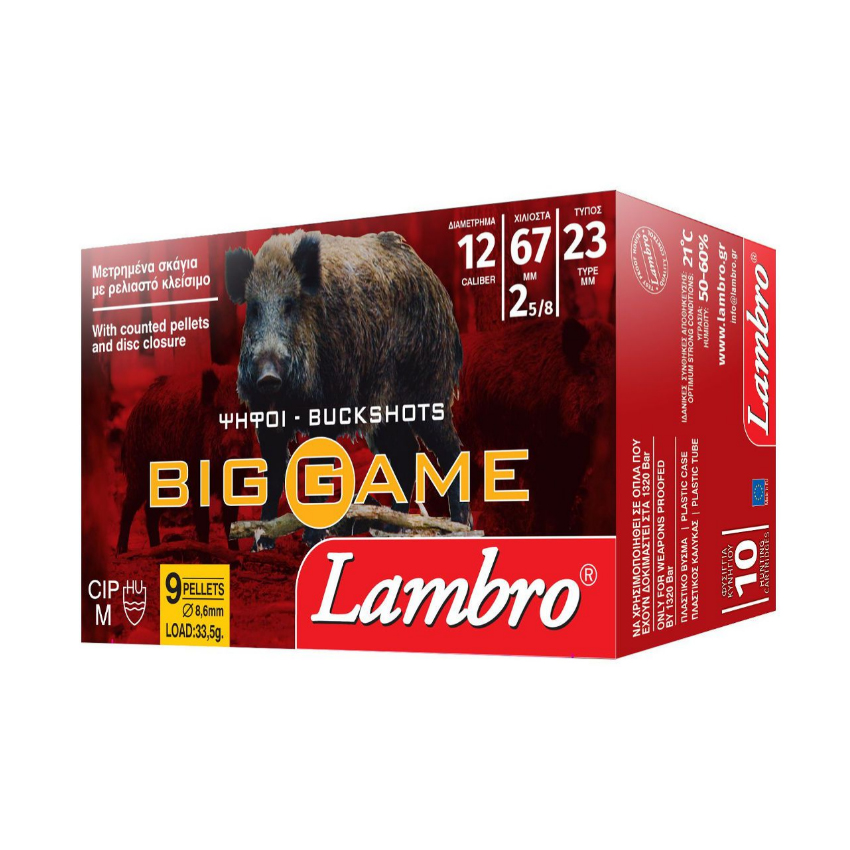 Φυσίγγια 33g Big Game 12/67 Cal. της Lambro LAM13732 trazeras|LAM13732