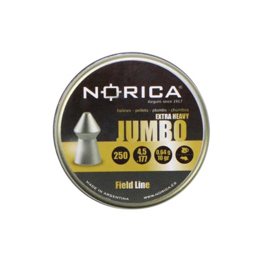 Βλήματα Αεροβόλου Jumbo 4,5mm / 10gr με Μυτερή Κεφαλή 250τμχ. της Norica KIR42951 trazeras|KIR42951