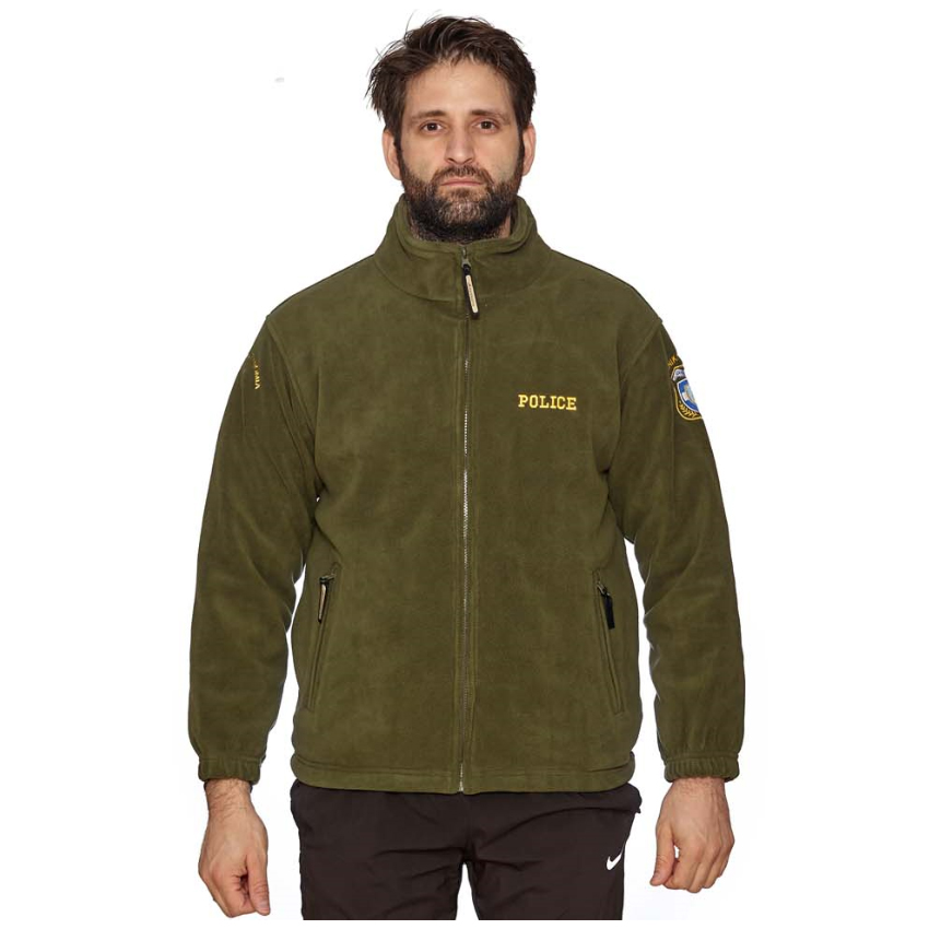 Ζακέτα Fleece Ελληνικής Αστυνομίας Police με Διακριτικά (Χακί) της Armymania ARM50599 trazeras|ARM50599