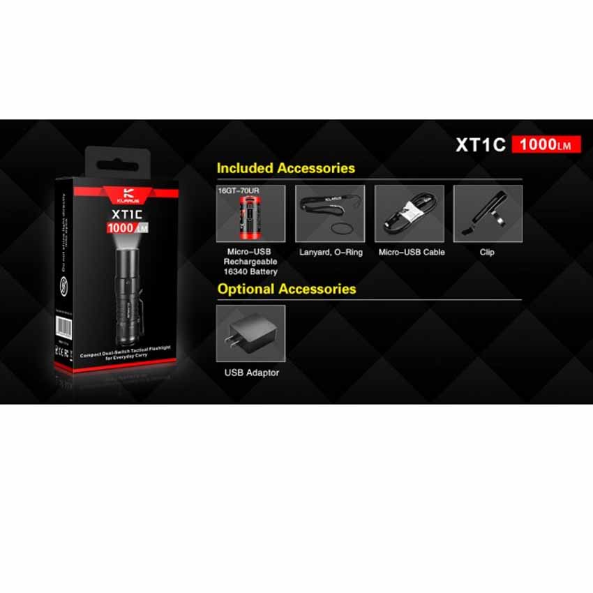 Φακός XT1C 1000Lm της Klarus GOR43425 trazeras|GOR43425