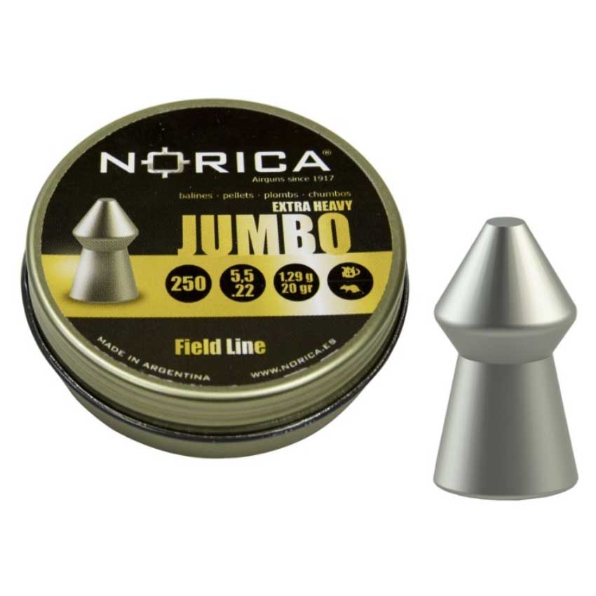 Βλήματα Αεροβόλου Jumbo 5,5mm / 20gr με Μυτερή Κεφαλή 250τμχ. της Norica KIR42952 trazeras|KIR42952