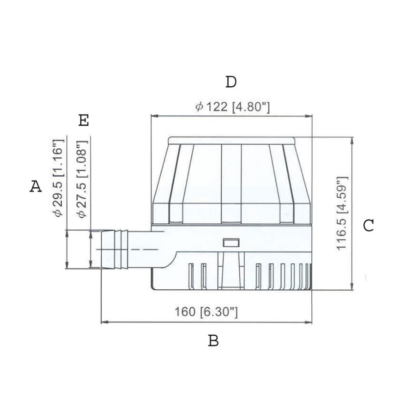 Αντλία 12V Σεντίνας 1250GPH της TMC EVA40512 trazeras|EVA40512