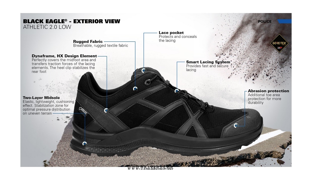 Παπούτσια Althletic 2.0 Gore-Tex, Low 3'' (Black) της Haix HAI26908 trazeras|HAI26908