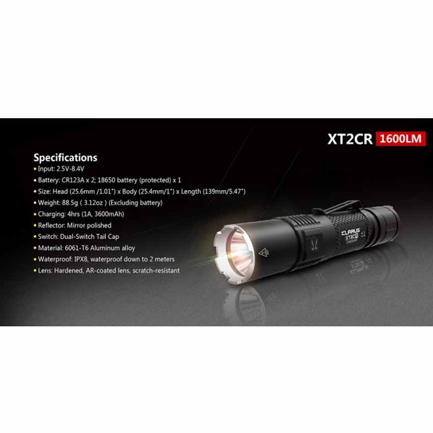 Φακός XT2CR 1600Lm της Klarus GOR43428 trazeras|GOR43428