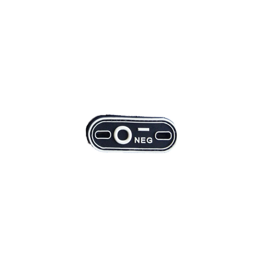 PVC Σήμα Ομάδα Αίματος O- (Μαύρο / Λευκό) VAL47746 trazeras|VAL47746