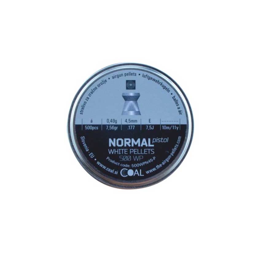 Βλήματα Αεροβόλου Normal Pistol 4,5mm / 7,56grs με Επίπεδη Κεφαλή, 500τμχ. της Coal KIR35606 trazeras|KIR35606