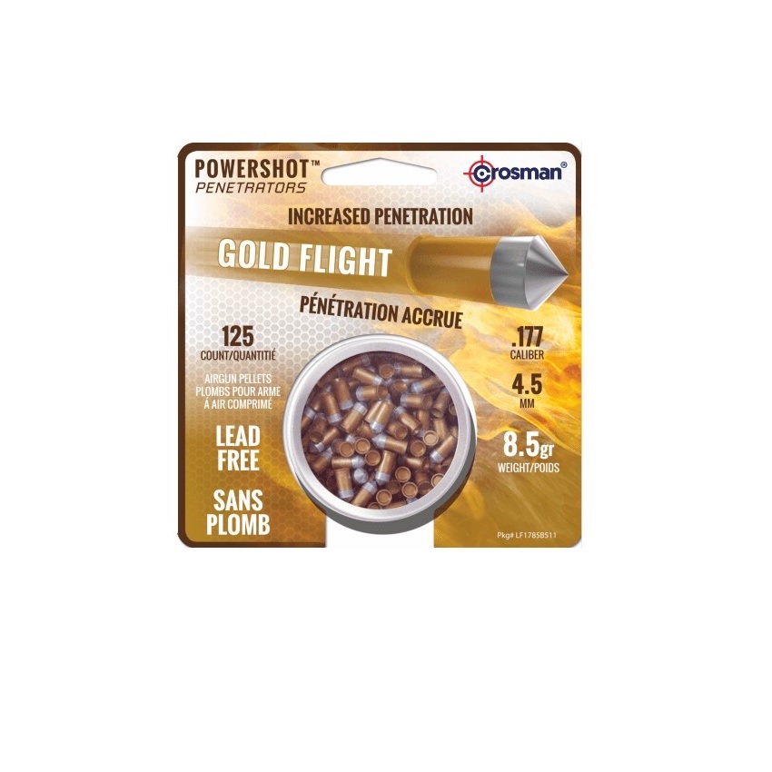 Βλήματα Αεροβόλου 4,5mm / 8,5gr Gold Flight με Μυτερή Κεφαλή, 125τμχ. της Crosman KIR60226 trazeras|KIR60226
