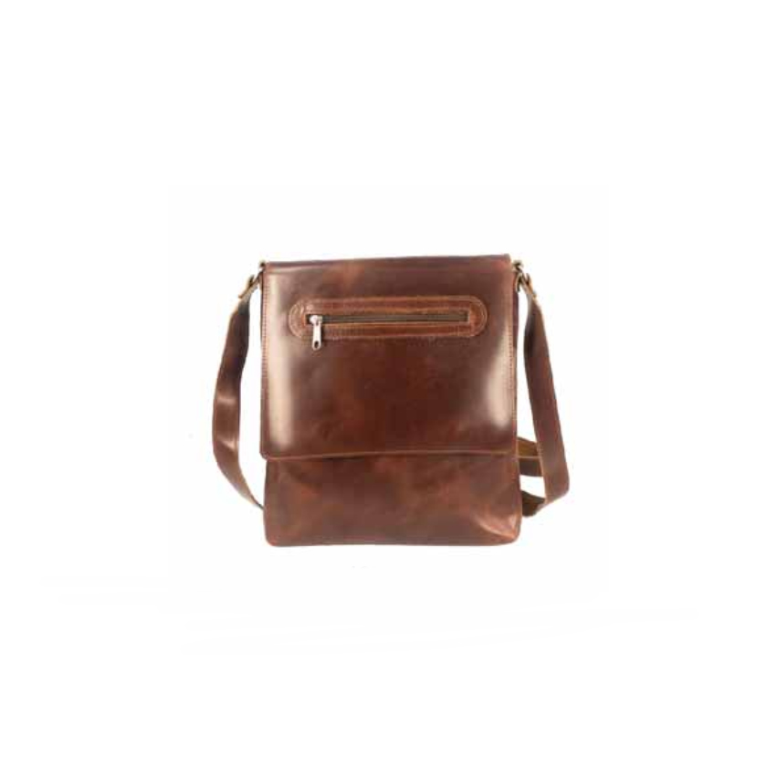 Δερμάτινη Τσάντα Unisex Mod.127 (Καφέ) της Kouros KOU47118 trazeras|KOU47118