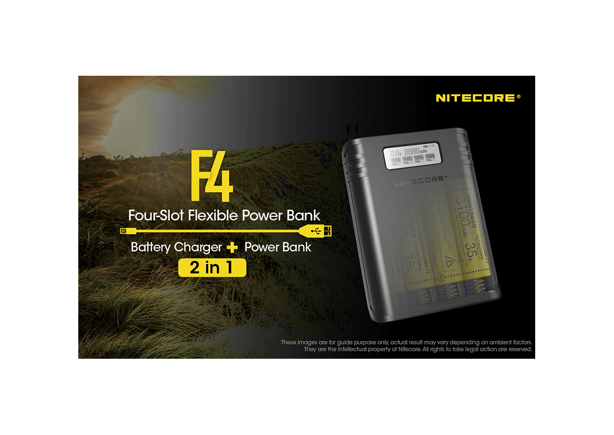 Φορτιστής F4 4 Θέσεων + Flexible Powerbank της Nitecore VAS40364 trazeras|VAS40364
