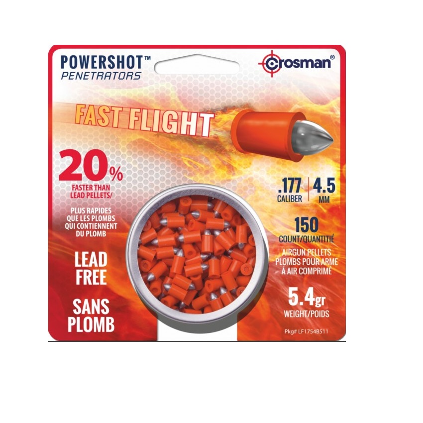 Βλήματα Αεροβόλου 4,5mm / 5,4gr Fast Flight με Μυτερή Κεφαλή, 150τμχ. της Crosman KIR60225 trazeras|KIR60225