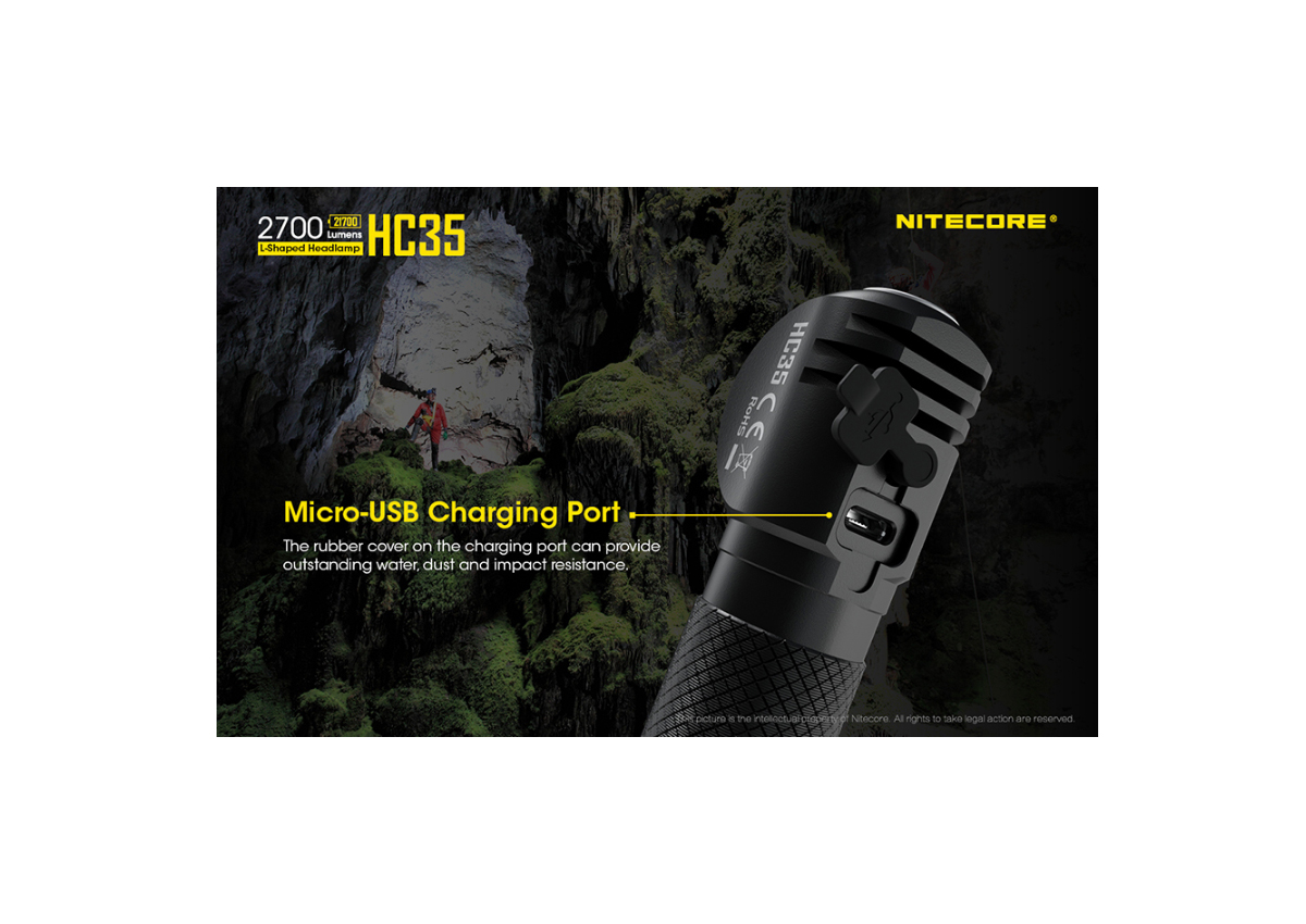 Eπαναφορτιζόμενος Φακός Κεφαλής Led Headlamp HC35 της Nitecore VAS45545 trazeras|VAS45545