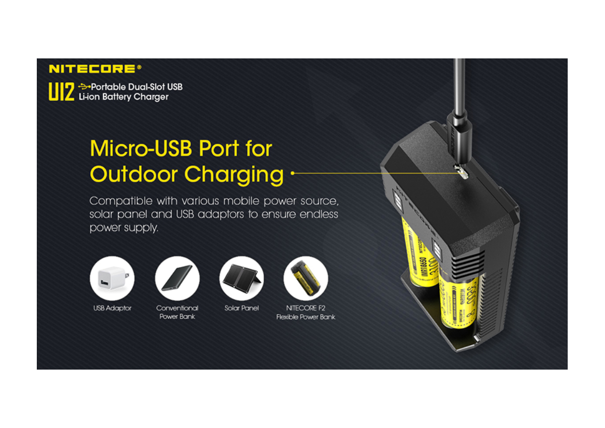 Φορτιστής UI2 της Nitecore VAS40702 trazeras|VAS40702