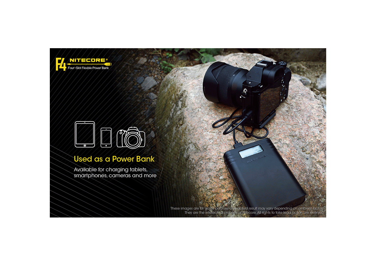 Φορτιστής F4 4 Θέσεων + Flexible Powerbank της Nitecore VAS40364 trazeras|VAS40364