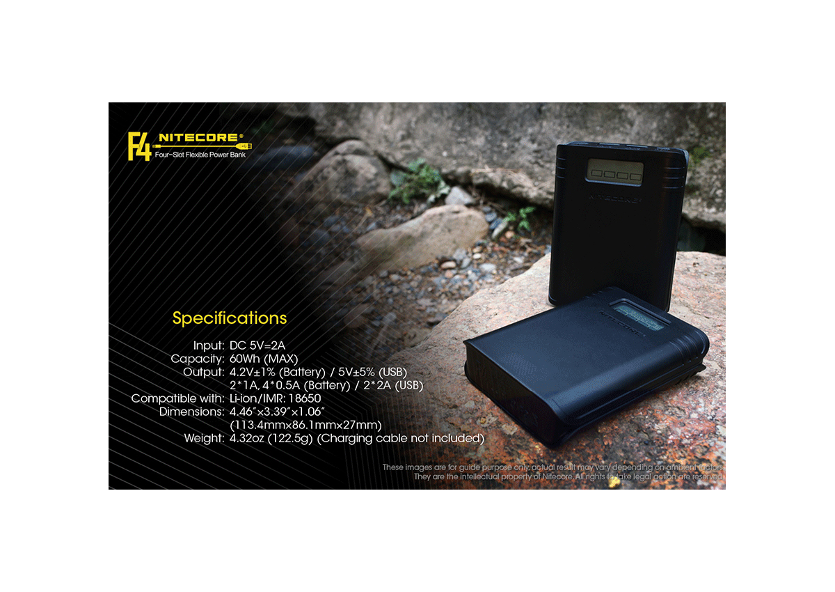 Φορτιστής F4 4 Θέσεων + Flexible Powerbank της Nitecore VAS40364 trazeras|VAS40364