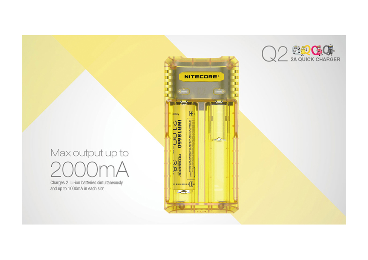 Φορτιστής Q2 Quick Charger 2A (4 Χρώματα) της Nitecore VAS31273 trazeras|VAS31273