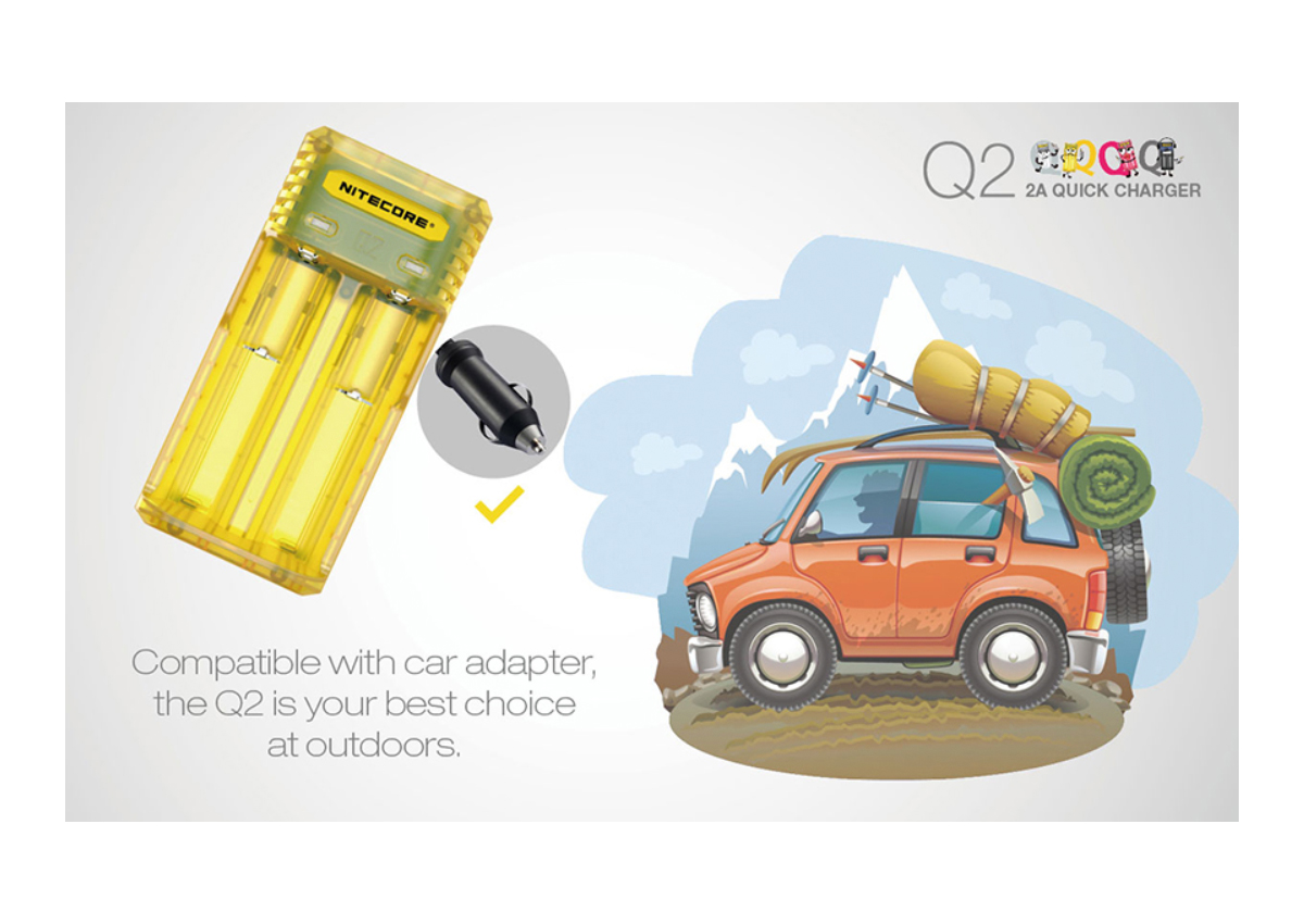 Φορτιστής Q2 Quick Charger 2A (4 Χρώματα) της Nitecore VAS31273 trazeras|VAS31273