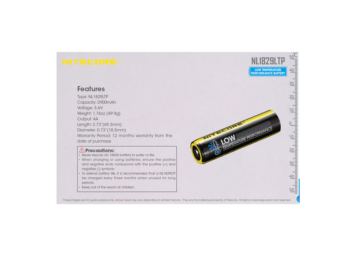 Επαναφορτιζόμενη Μπαταρία 18650/NL1829LTP της Nitecore VAS42188 trazeras|VAS42188