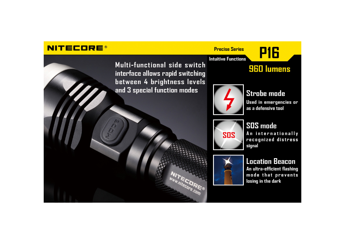 Φακός Led Precise P16 της Nitecore VAS45678 trazeras|VAS45678