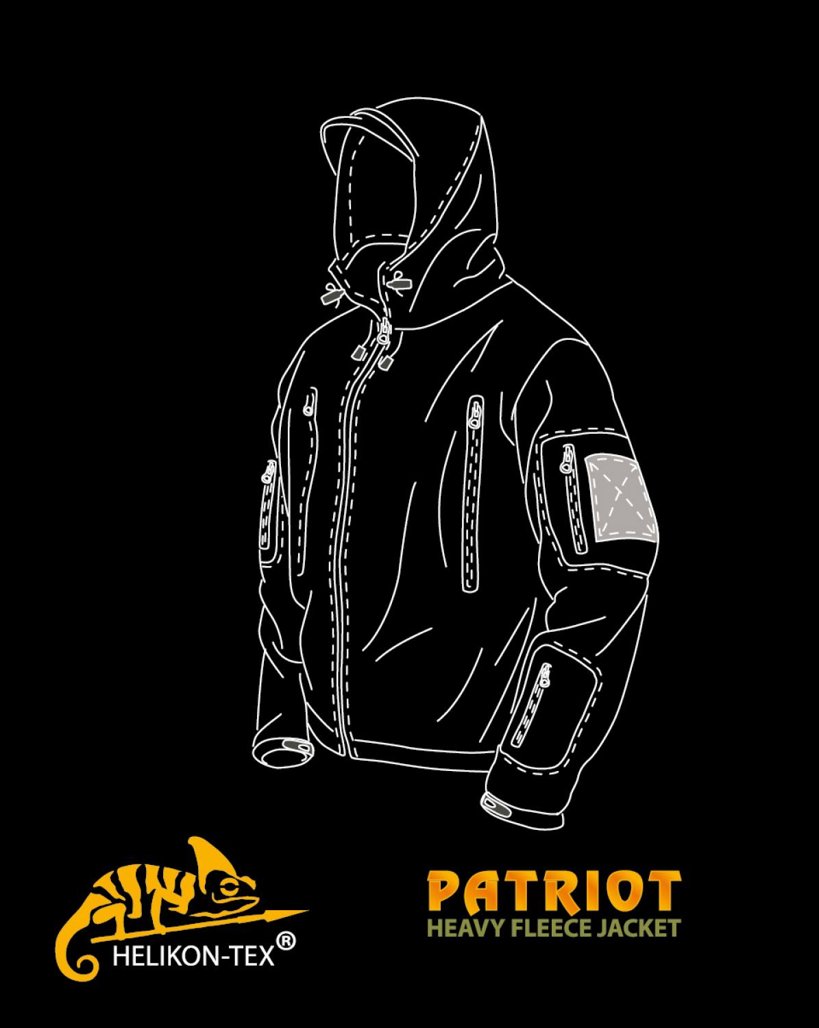 Τζάκετ Patriot Double Fleece (Μαύρο) της Helikon-Tex HEL44134 trazeras|HEL44134