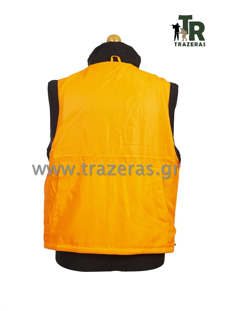 Αμάνικο Γιλέκο Κυνηγίου Fleece Διπλής Όψης (Χακί - Πορτοκαλί) της VA TRA13934 trazeras|TRA13934