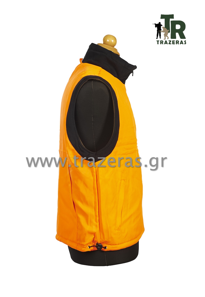 Αμάνικο Γιλέκο Κυνηγίου Fleece Διπλής Όψης (Χακί - Πορτοκαλί) της VA TRA13934 trazeras|TRA13934