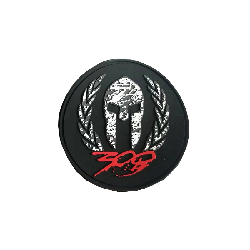 PVC Σήμα 3D, Περικεφαλαία 300 με Velcro (Μαύρο) της Survivors SUR60800 trazeras|SUR60800