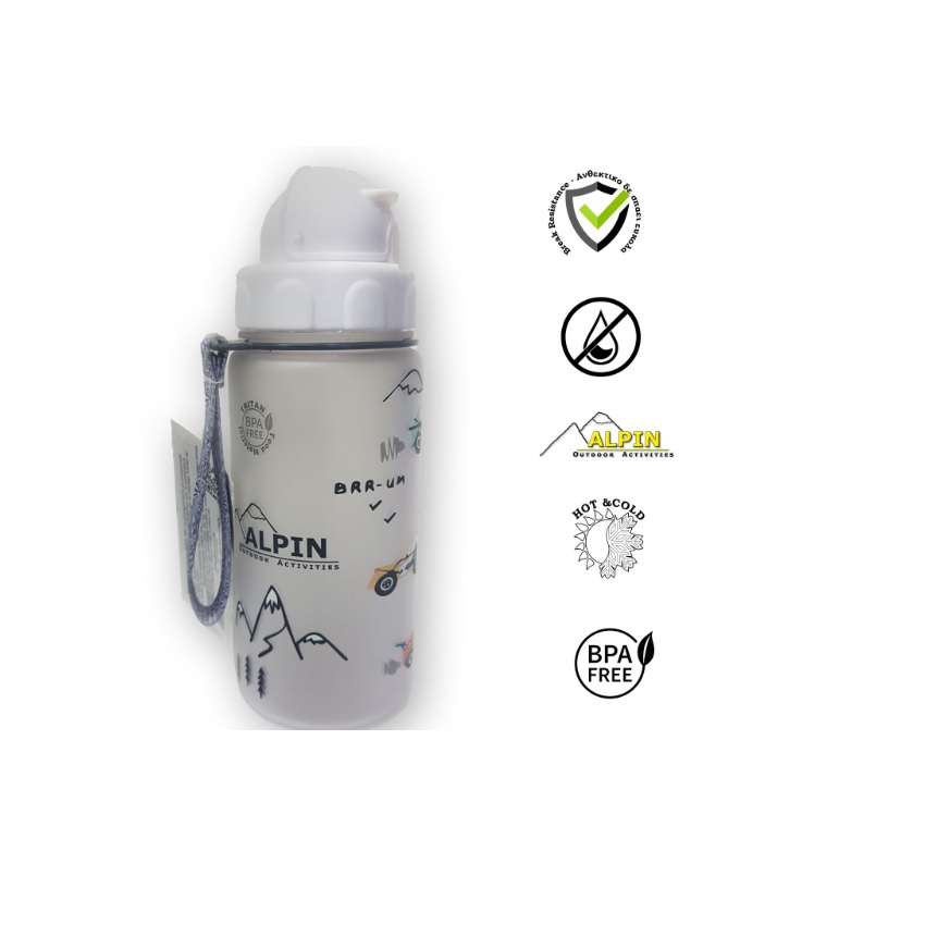 Παιδικό Παγούρι με Καλαμάκι 450ml (4 Χρώματα) της Alpin ANT59795 trazeras|ANT59795