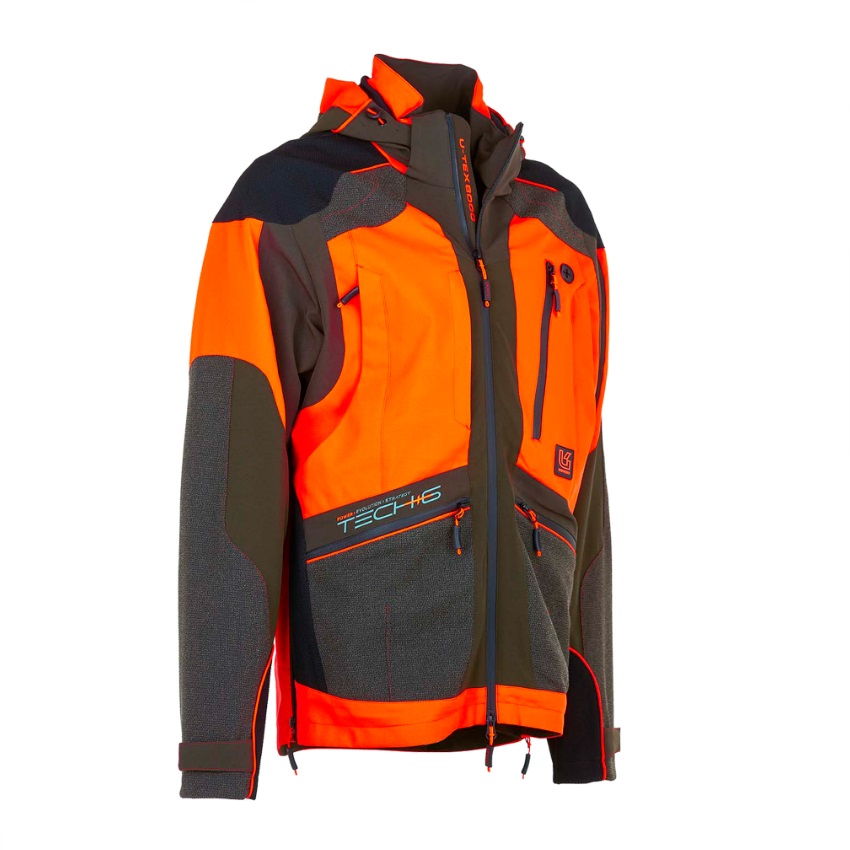 Αδιάβροχο Κυνηγετικό Τζάκετ Tech 6 U-Tex (Green / Orange) της Univers KAL70433 trazeras|KAL70433