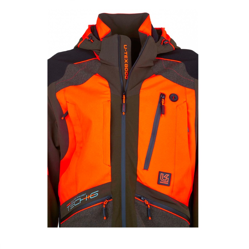 Αδιάβροχο Κυνηγετικό Τζάκετ Tech 6 U-Tex (Green / Orange) της Univers KAL70433 trazeras|KAL70433