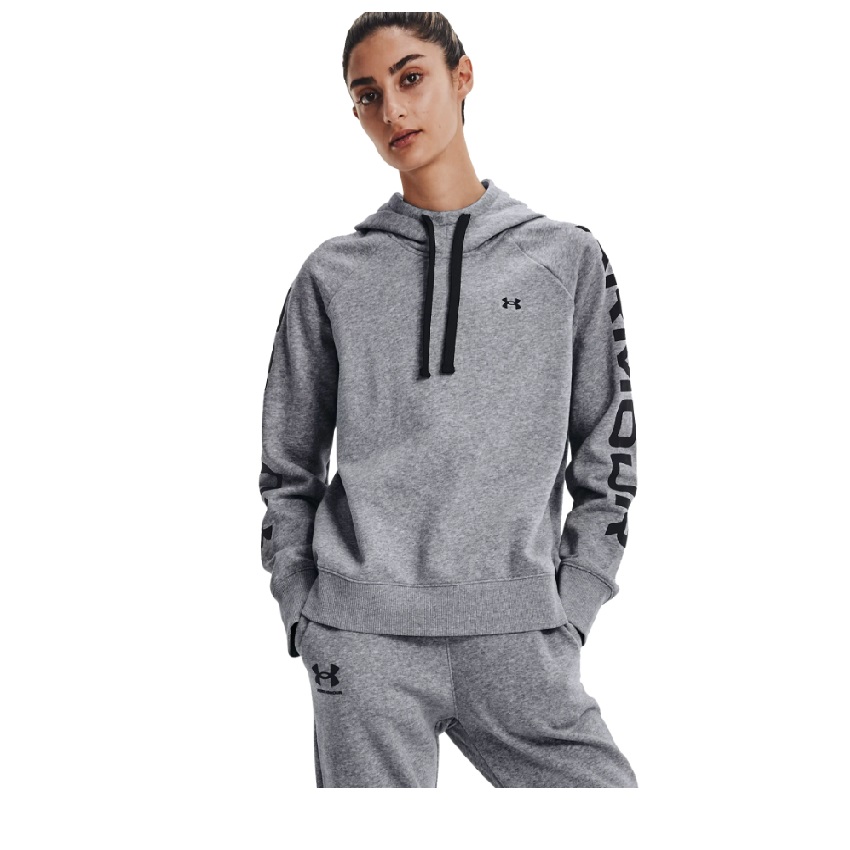 Γυναικείο Hoodie Rival Fleece Colorblock (Γκρι) της Under Armour SRS68774 trazeras|SRS68774