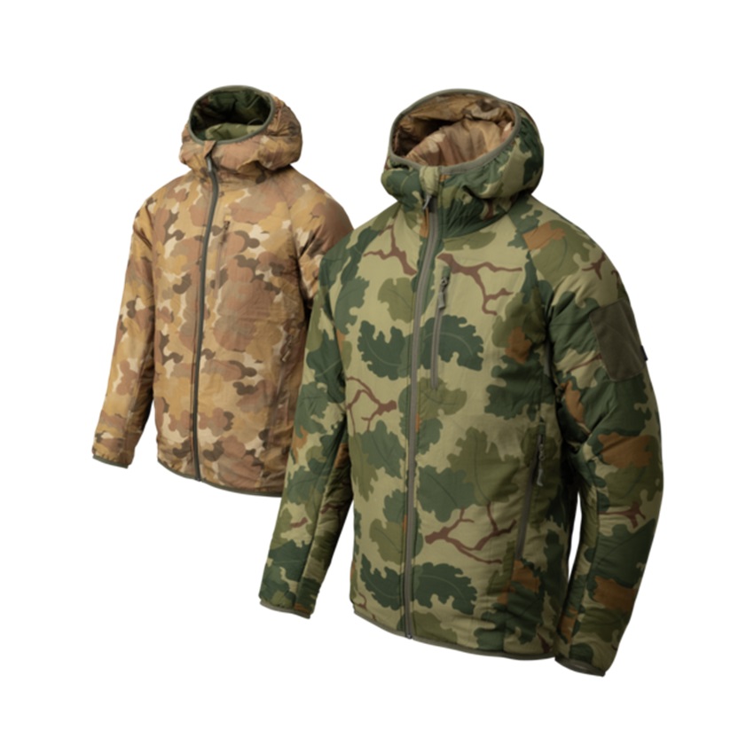 Τζάκετ Αναστρέψιμο Hoodie Wolfhound Jacket Windpack Climashield® Apex 67g (Mitchell Camo Leaf / Mitchell Camo Clouds) της Helikon-Tex LIK78331 trazeras|LIK78331