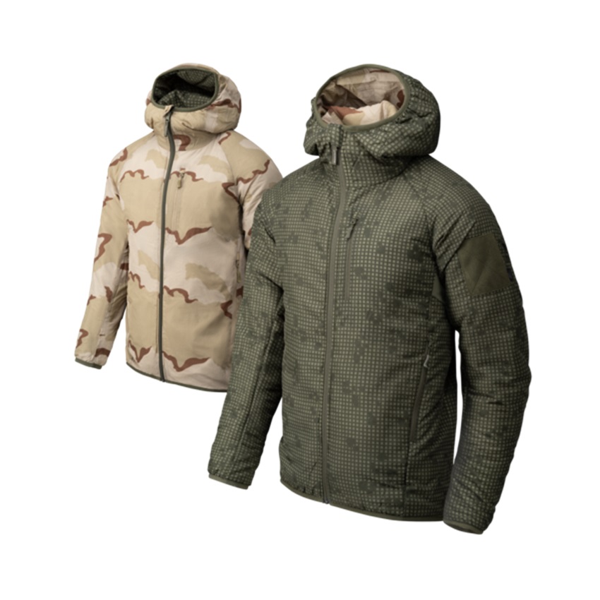 Τζάκετ Αναστρέψιμο Hoodie Wolfhound Jacket Windpack Climashield® Apex 67g (Desert Night Camo / US Desert) της Helikon-Tex LIK78332 trazeras|LIK78332