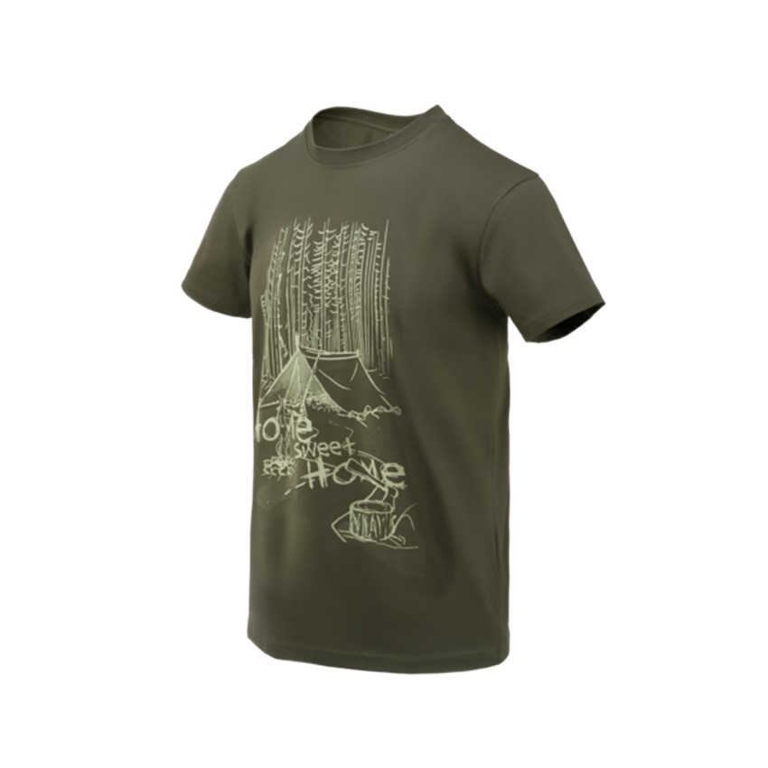 Βαμβακερή Κοντομάνικη Μπλούζα T-Shirt Home Sweet Home (Taiga Green) Helikon-Tex LIK78372 trazeras|LIK78372