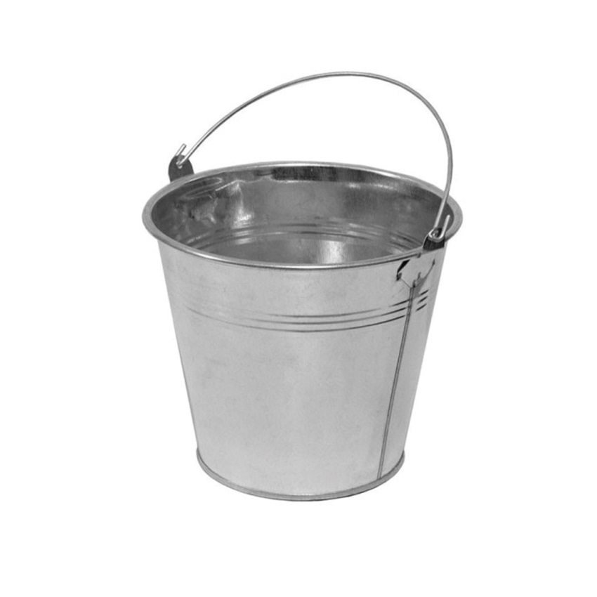 Κουβάς Μεταλλικός με Χερούλι 12L (Silver) STB71802 trazeras|STB71802