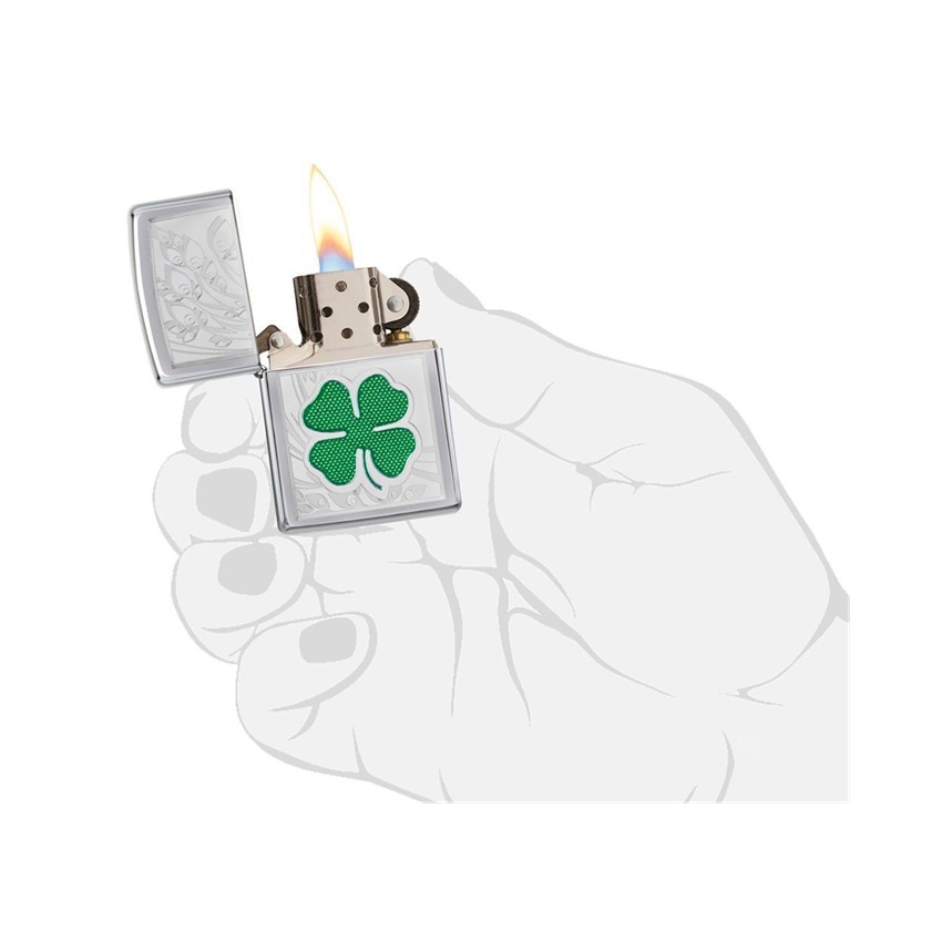 Αναπτήρας Clover High Polish Chrome Design της Zippo CAR81797 trazeras|CAR81797