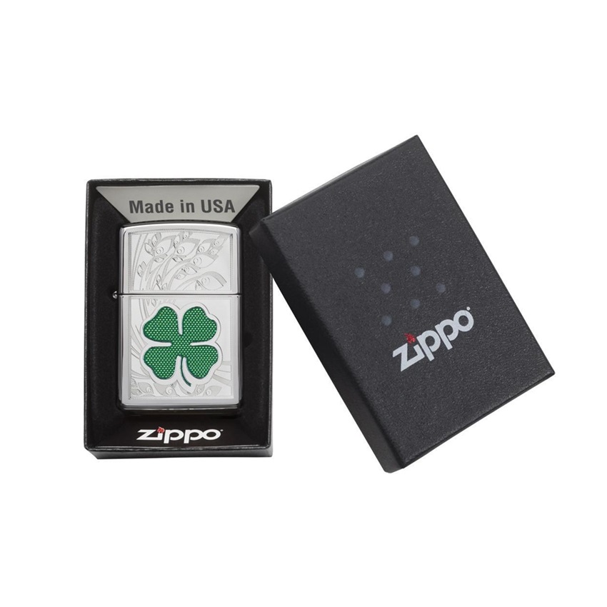 Αναπτήρας Clover High Polish Chrome Design της Zippo CAR81797 trazeras|CAR81797