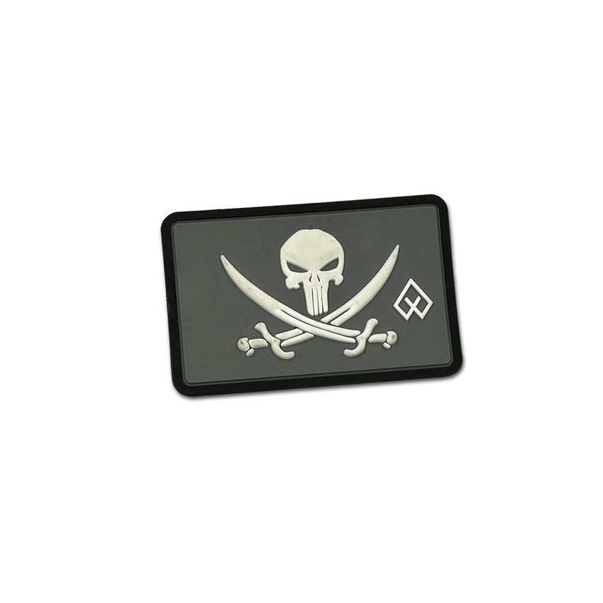 PVC Σήμα Morale 3D Velcro Skull with Blades (Grey -White) της Survivors SUR83802 trazeras|SUR83802