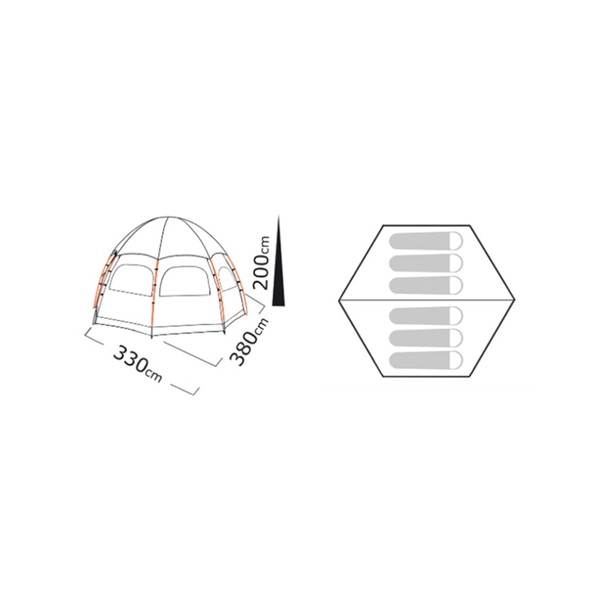 Σκηνή Οικογενειακή Hexagon Sky View Tent 6 Ατόμων της Salty Tribe TXT84058 trazeras|TXT84058